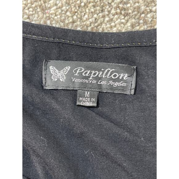 Papillon Women's Layer Lace Paisley Color Block Artzy Boho Hippie Short Dress M - Picture 7 of 9